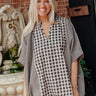 Charming Views Oversized Gingham Top in Warm Taupe Image - 1