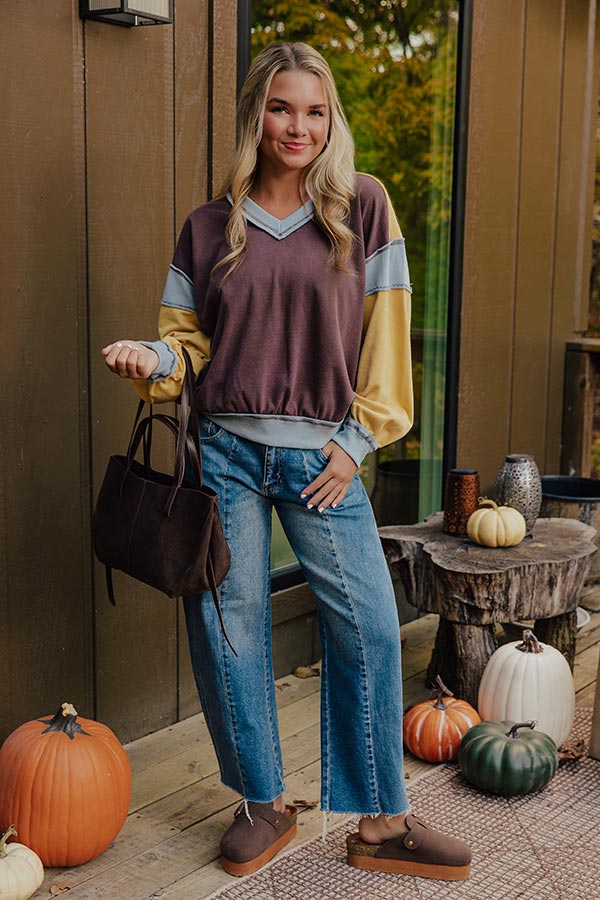 Casual Stroll Color Block Sweatshirt