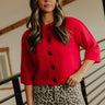Coffee Shop Cozy Knit Cardigan in Red Image - 1