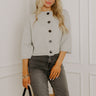 Coffee Shop Cozy Knit Cardigan in Grey Image 1