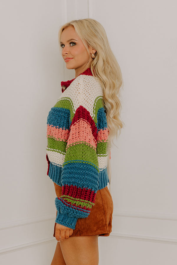 Cozy Retreat Stripe Knit Cardigan Image 6