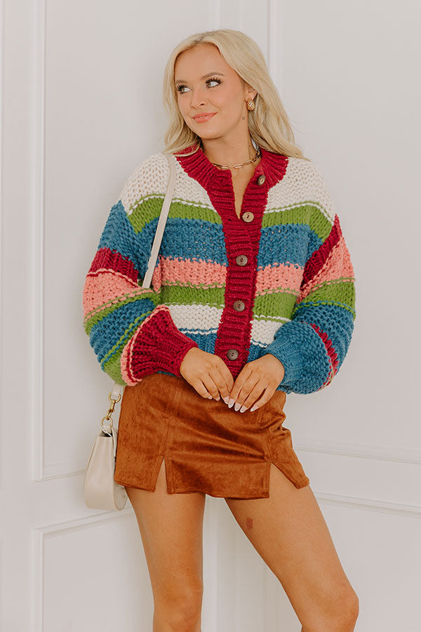 Cozy Retreat Stripe Knit Cardigan Image 2
