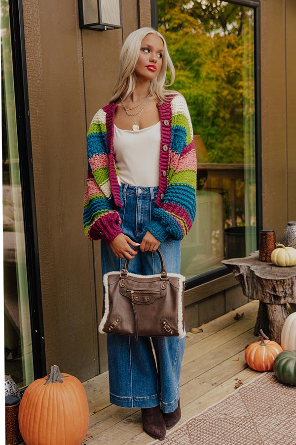 Cozy Retreat Stripe Knit Cardigan Image - 1