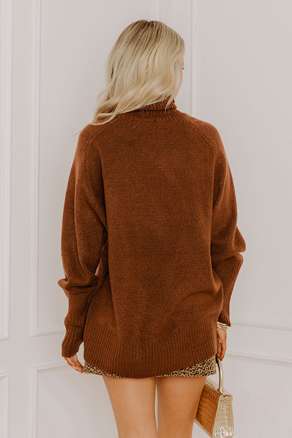 Cozy Reverie Knit Sweater in Chocolate Image 5