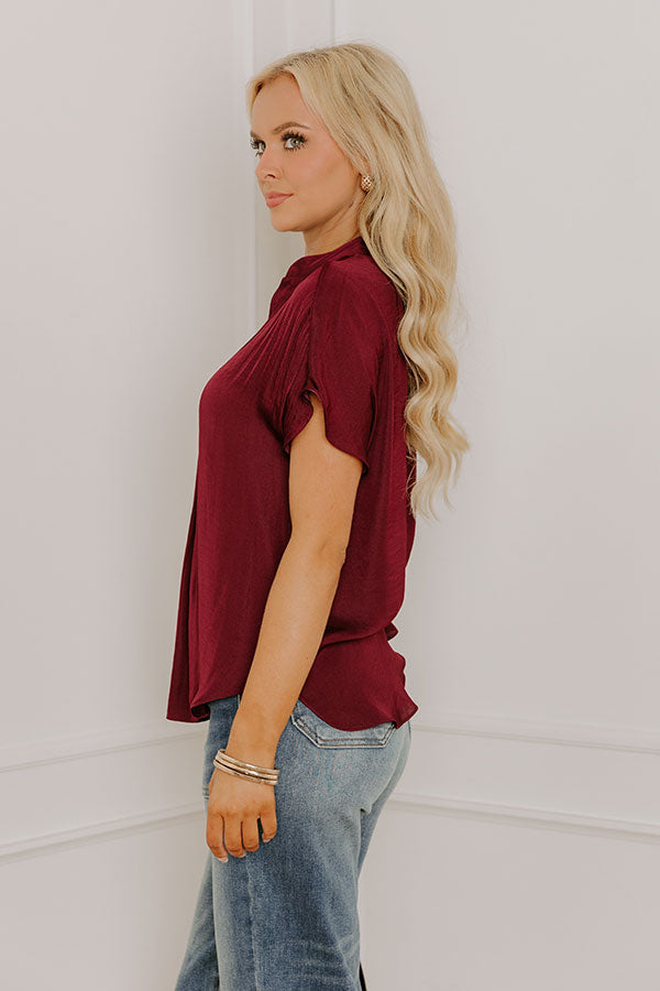 Meant For Martinis Satin Top in Windsor Wine Image 4