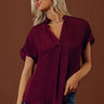 Meant For Martinis Satin Top in Windsor Wine Image - 1