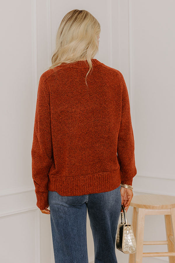 Modern Comfort Knit Sweater in Rust Image 5