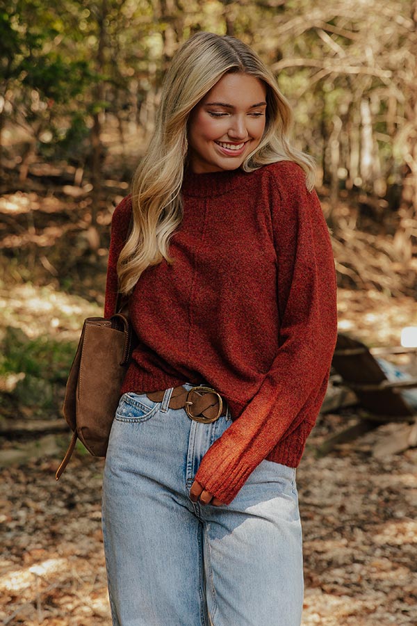 Modern Comfort Knit Sweater in Rust Image - 2