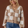 Style Check Knit Cardigan Image - 1