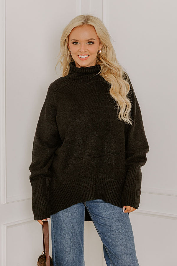 Cozy Reverie Knit Sweater in Black Image 4