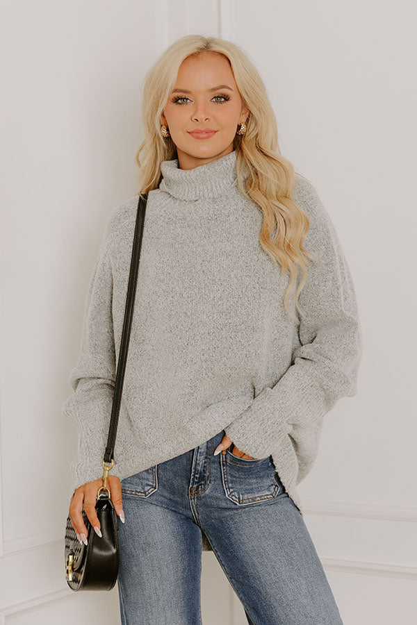 Cozy Reverie Knit Sweater in Grey Image 1
