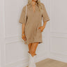 Uptown Darling Denim Mini Dress in Mocha Image 1