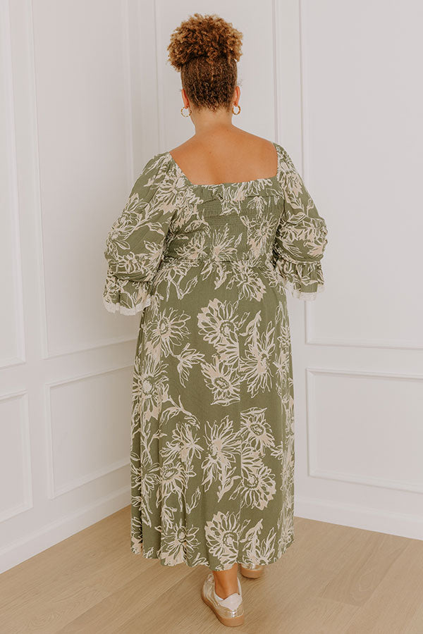 madewell lucie elbow sleeve smocked midi dress in sunflower field Sunflower Fields Smocked Midi Dress in Olive Curves 2XL / Olive madewell lucie elbow sleeve smocked midi dress in sunflower field Sunflower Fields Smocked Midi Dress in Olive Curves 2XL / Olive