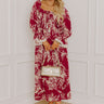 Sunflower Fields Smocked Midi Dress in Sangria Image 1