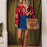 Harvest Bloom Floral Button Up Top in Brick Red Image - 1