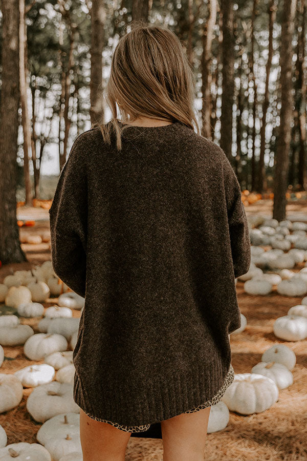 Cozy Embrace Oversized Knit Sweater in Chestnut Image 5