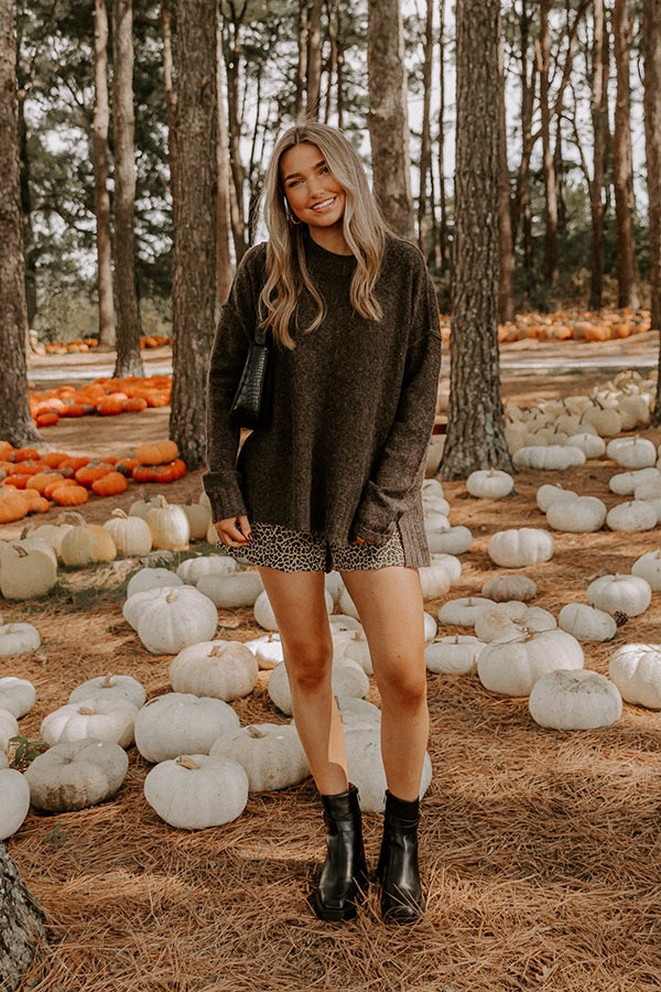 Cozy Embrace Oversized Knit Sweater in Chestnut Image 4