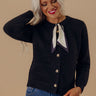 Uptown Charm Knit Cardigan in Black Image - 1