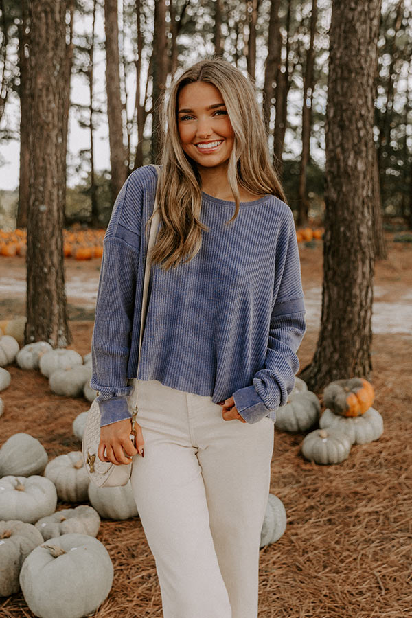 Morning Hike Waffle Knit Top in Riverside Image 5