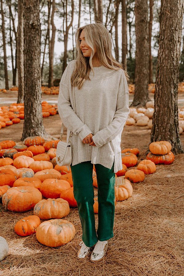 Cozy Embrace Oversized Knit Sweater in Oatmeal Image 5