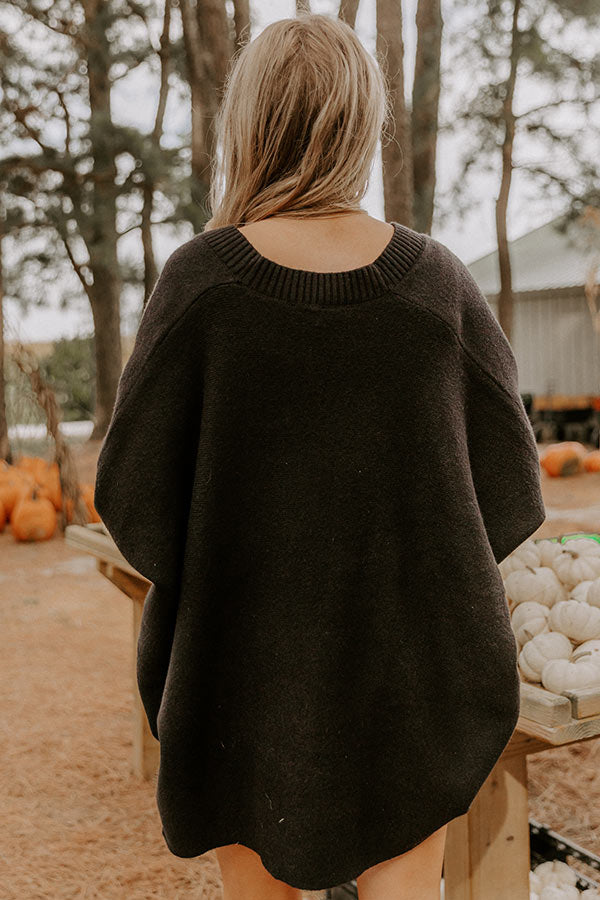 Cuddle Charm Oversized Knit Cardigan in Black Image 5