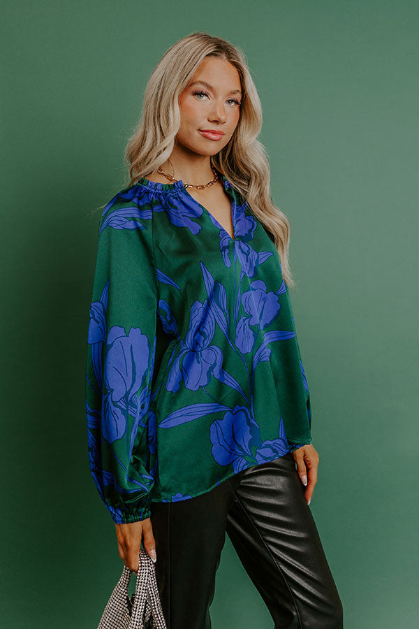 Whispered Floral Satin Top Image - 4