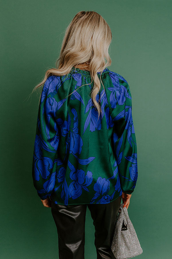 Whispered Floral Satin Top Image - 5