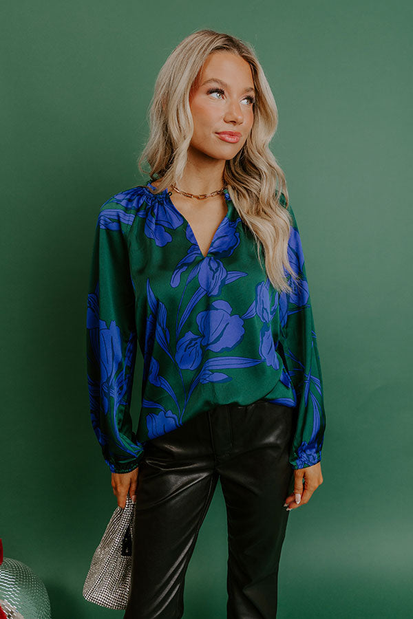 Whispered Floral Satin Top Image - 3