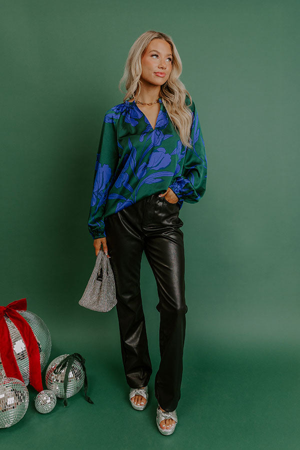 Whispered Floral Satin Top Image - 2