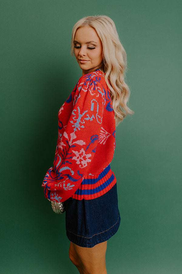 Wishful Weekend Floral Knit Sweater Image - 5