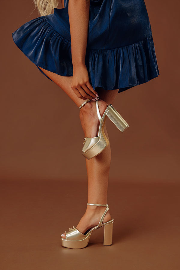 The Vixen Metallic Platform Heel in Gold
