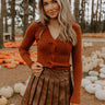 Madison Square Cutie Ribbed Top in Rust Image 1