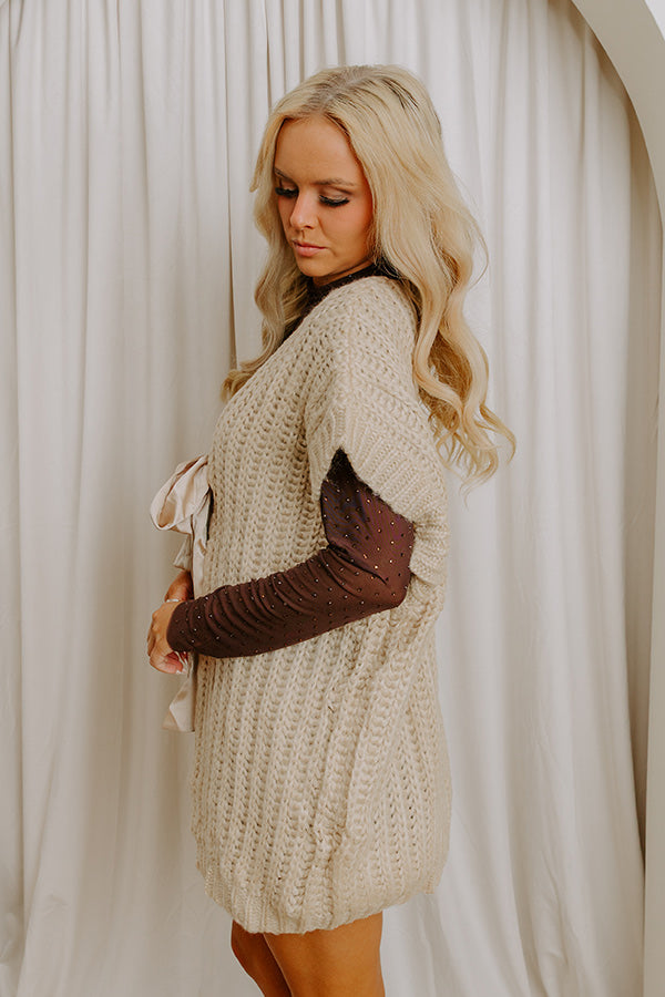 beige cardigan for dress Cuddle Cloud Oversized Knit Cardigan in Beige L / Beige
