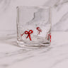 Slant Collections Handblown Icon Short Glass With Red Bows Image - 1