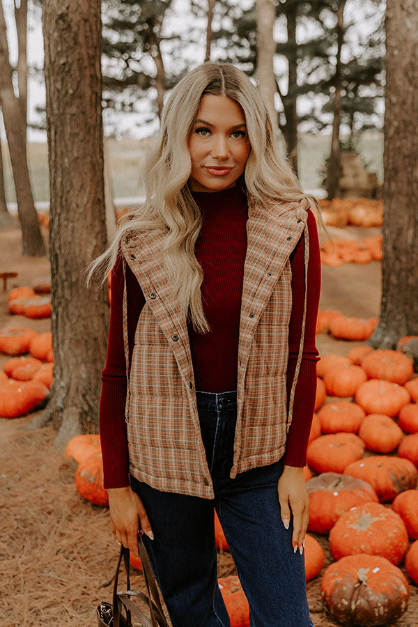 Bonfire Cozy Plaid Puffer Vest Image 3