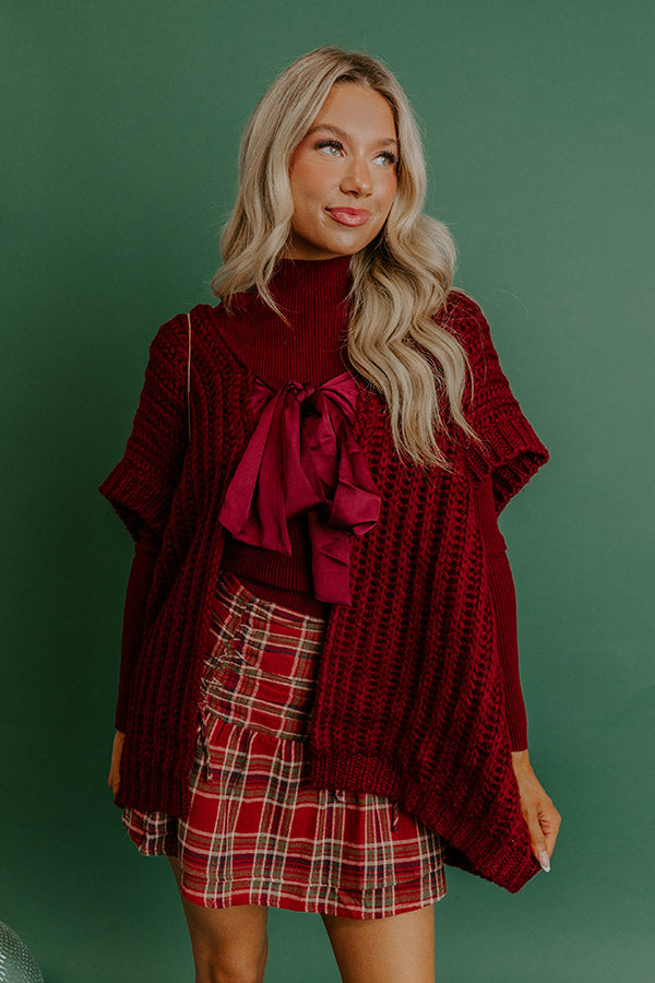 Cuddle Cloud Oversized Knit Cardigan in Wine Image 3