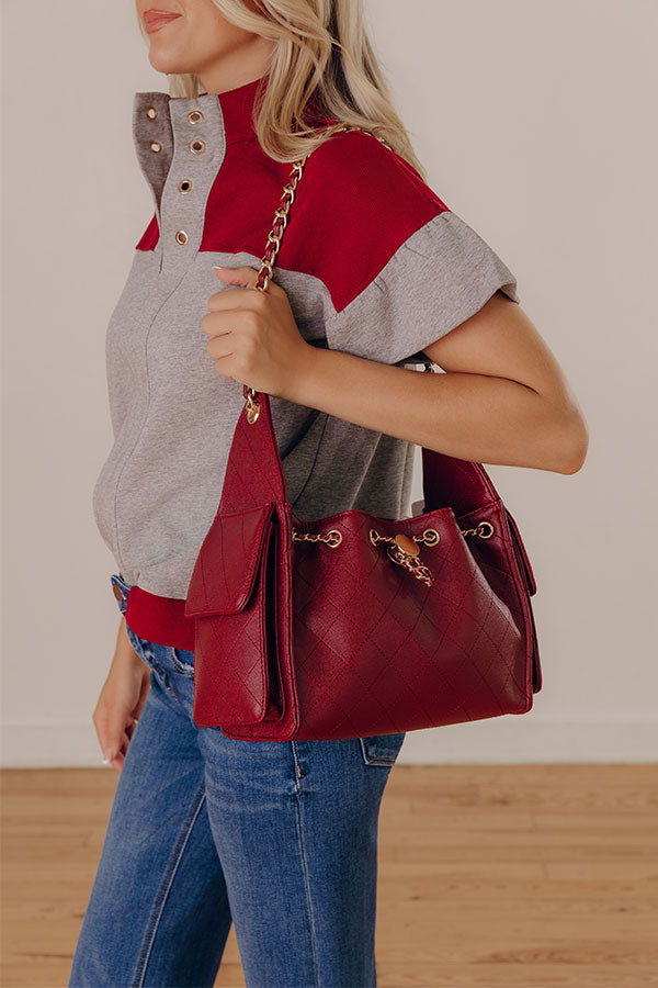 Willow Faux Leather Hobo Bag in Wine Image - 2
