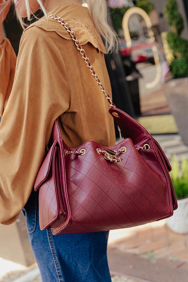 Willow Faux Leather Hobo Bag in Wine Image - 1