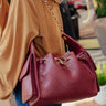 Willow Faux Leather Hobo Bag in Wine Image - 1