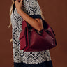 Willow Faux Leather Hobo Bag in Wine Image - 1