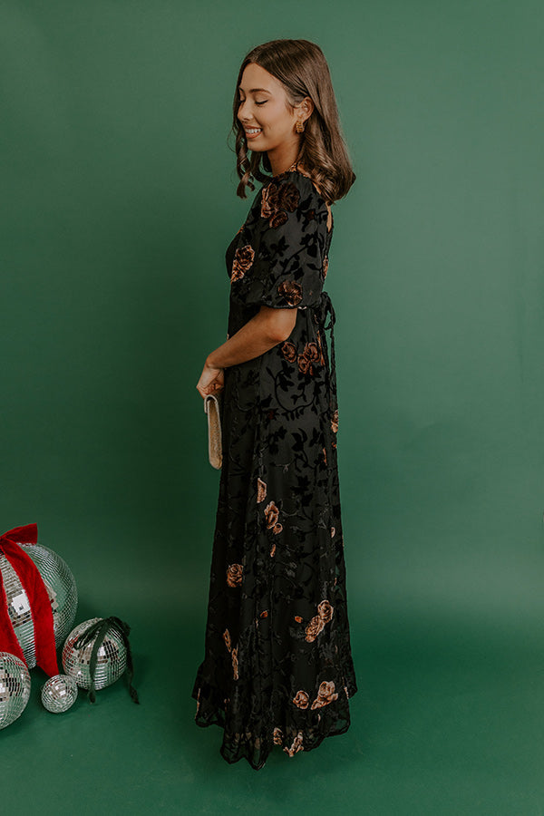 Brownstone Bliss Velvet Burnout Maxi Dress in Black M / Black Brownstone Bliss Velvet Burnout Maxi Dress in Black M / Black