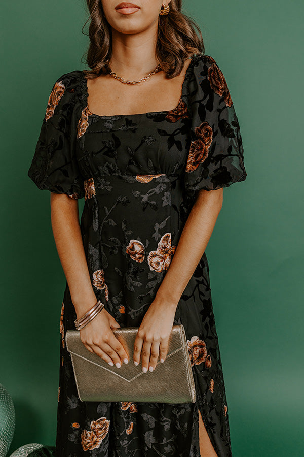 Brownstone Bliss Velvet Burnout Maxi Dress in Black M / Black Brownstone Bliss Velvet Burnout Maxi Dress in Black M / Black