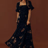 Brownstone Bliss Velvet Burnout Maxi Dress in Black Image - 1