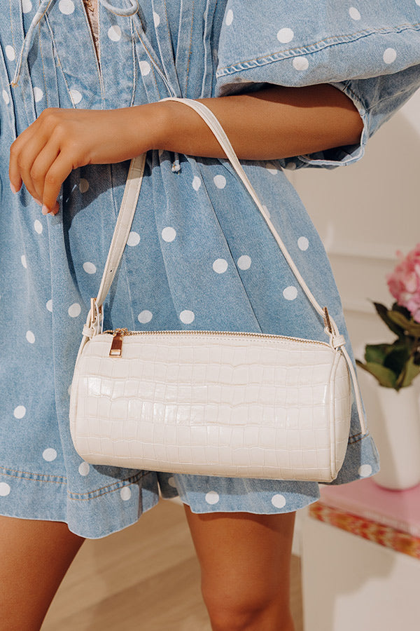 Rachel Faux Leather Purse in Ivory Image - 1