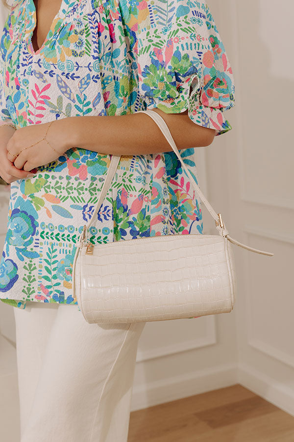 Rachel Faux Leather Purse in Ivory Image - 1