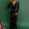 Poised Romance Floral Velvet Burnout Maxi Dress in Black Image 1