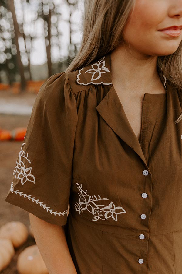 Autumn in Soho Embroidered Midi Dress Image 3