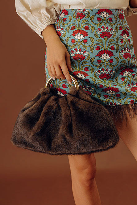 Keala Plush Purse in Dark Chocolate Image - 1