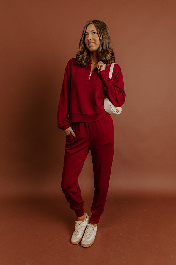 Cozy Jet Setting High Waist Joggers Image - 1