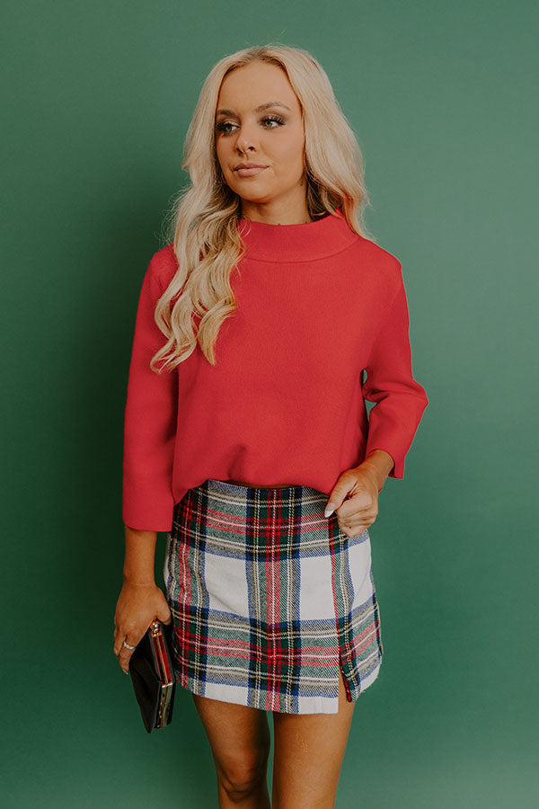 Simply Chic Sweater Top in Red